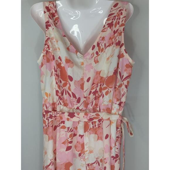 Luxology Floral Button Front Hi Lo Hem Button Down Bohemian Dress Women's L NWT - Picture 8 of 11